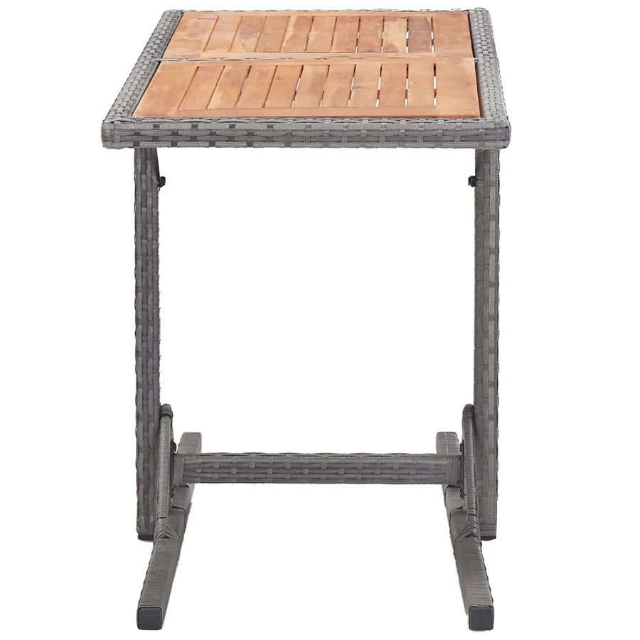 Table de jardin Anthracite Résine tressée et bois d'acacia - 3