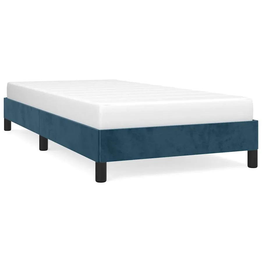 Cadre de lit sans matelas bleu foncé 90x200 cm velours - 2