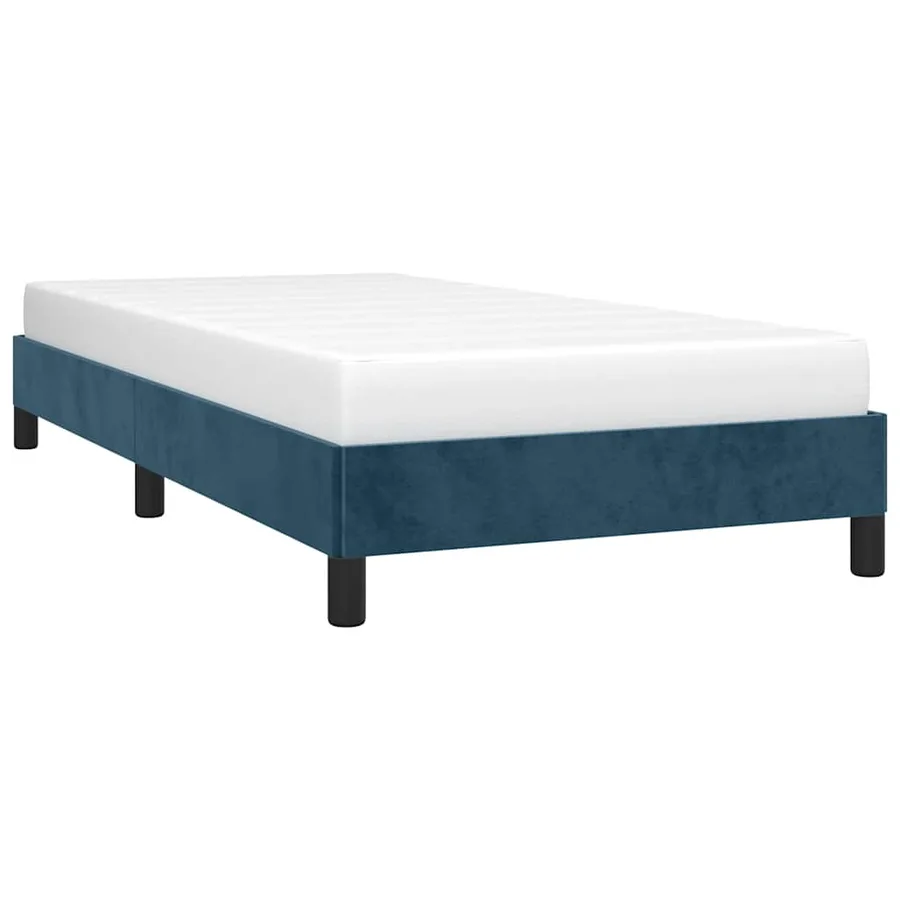 Cadre de lit sans matelas bleu foncé 90x200 cm velours - 4