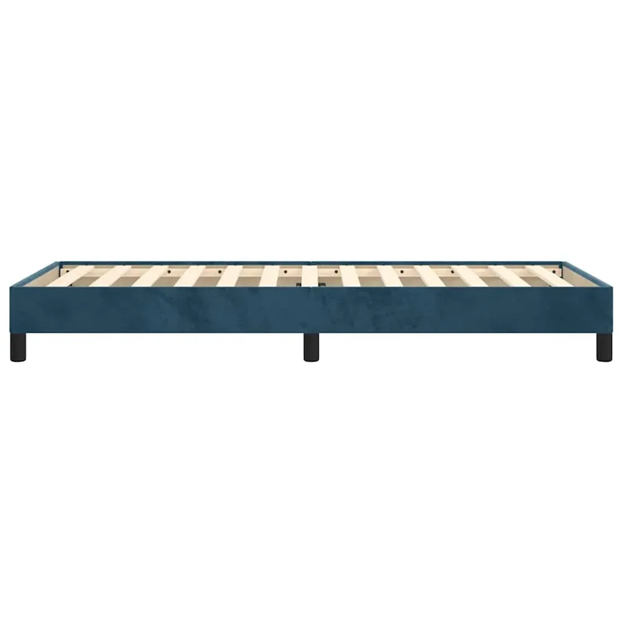 Cadre de lit sans matelas bleu foncé 90x200 cm velours - 6