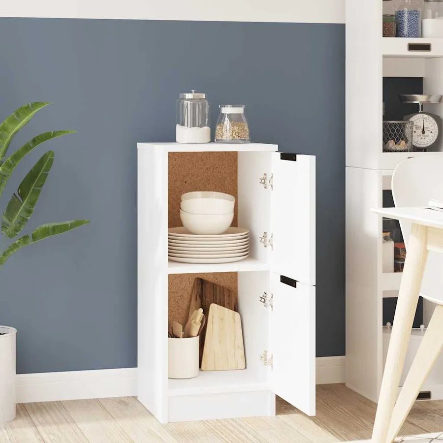 Buffet Blanc 30x30x70 cm Bois d'ingénierie - 3