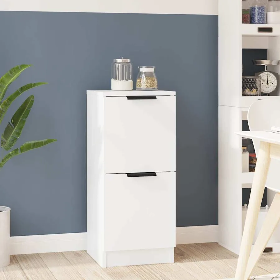 Buffet Blanc 30x30x70 cm Bois d'ingénierie - 7