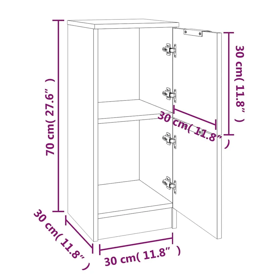 Buffet Blanc 30x30x70 cm Bois d'ingénierie - 8