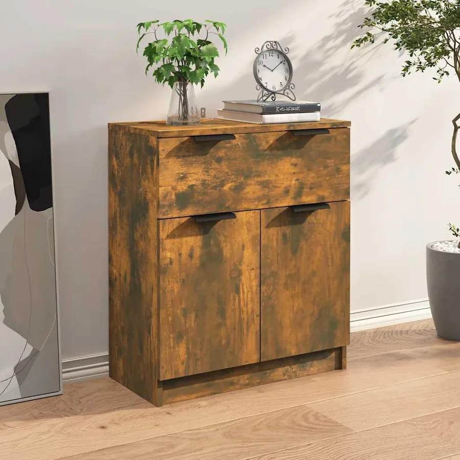 Buffet Chêne fumé 60x30x70 cm Bois d'ingénierie - 3