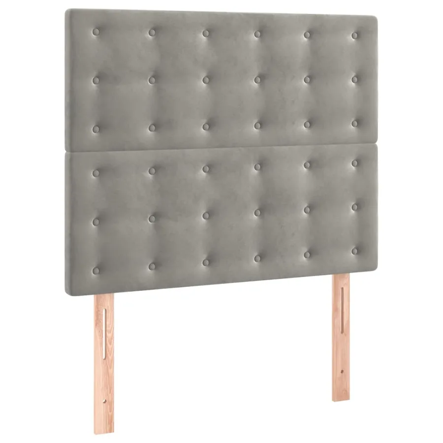 Cadre de lit sans matelas gris clair 90x190 cm velours - 8