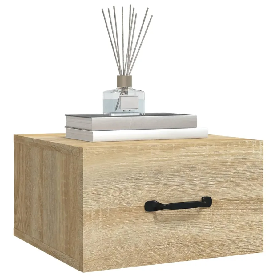 Table de chevet murale Chêne sonoma 35x35x20 cm - 8