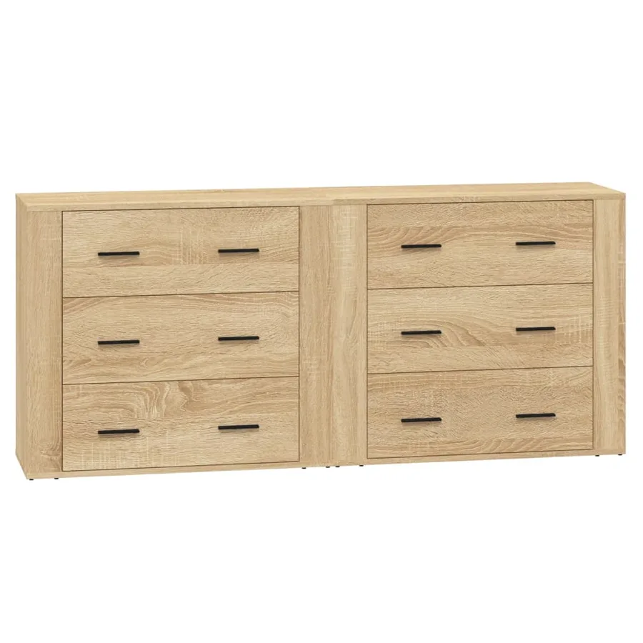 Buffets 2 pcs chêne sonoma bois d'ingénierie - 2