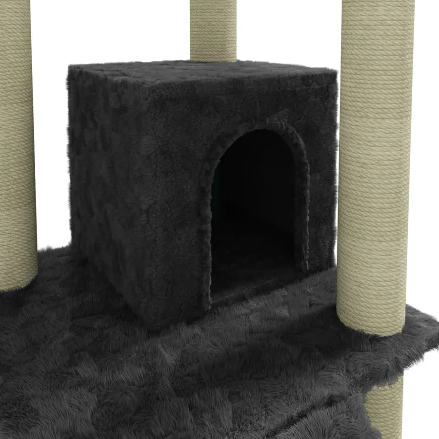 Arbre à chat avec griffoirs en sisal Gris foncé 155 cm - 7