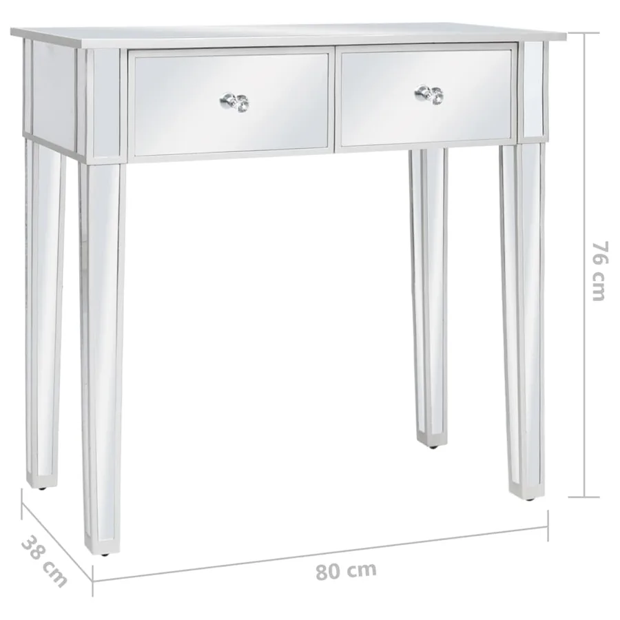 Coiffeuse miroir avec tabouret MDF et verre - 11