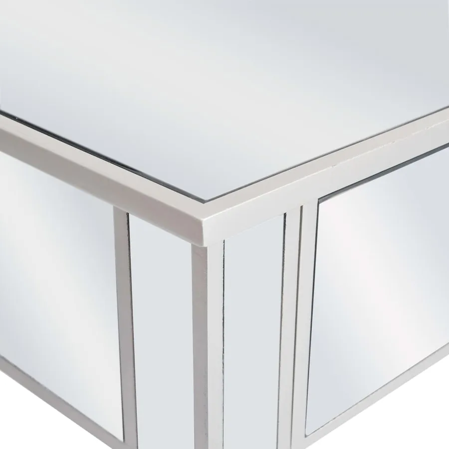 Coiffeuse miroir avec tabouret MDF et verre - 5