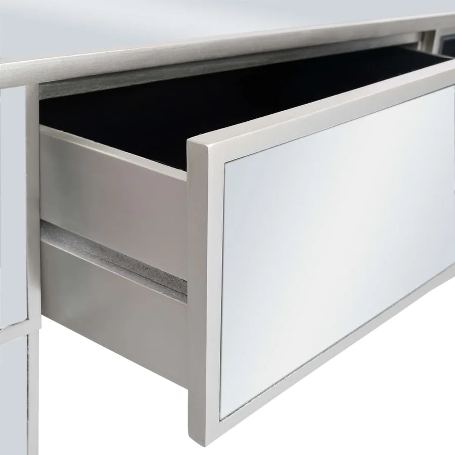Coiffeuse miroir avec tabouret MDF et verre - 6