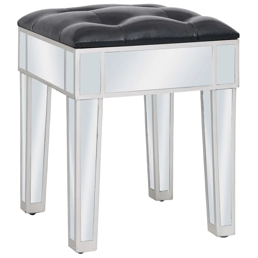 Coiffeuse miroir avec tabouret MDF et verre - 7