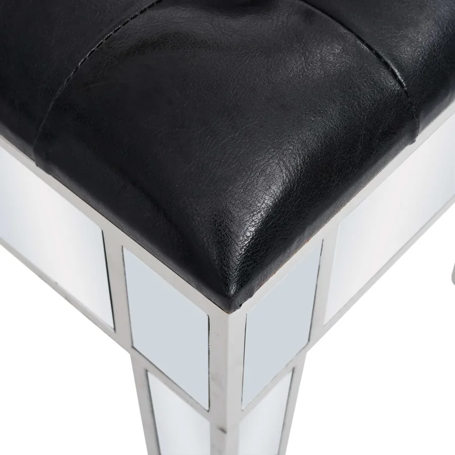 Coiffeuse miroir avec tabouret MDF et verre - 9