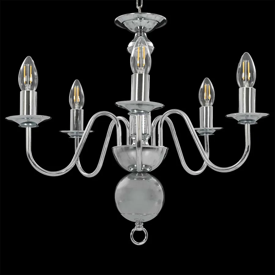 Lustre Argenté 5 ampoules E14 - 5