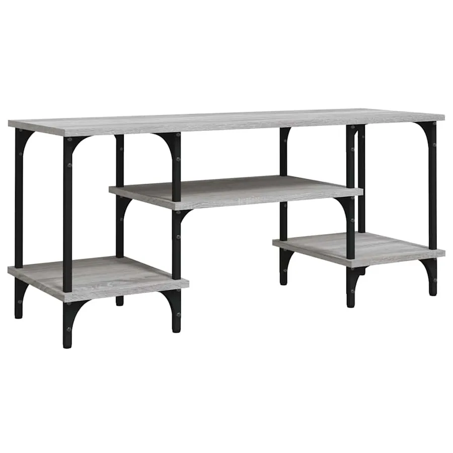 Meuble TV sonoma gris 102x35x45,5 cm bois d'ingénierie - 2