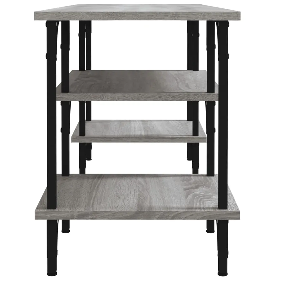 Meuble TV sonoma gris 102x35x45,5 cm bois d'ingénierie - 6