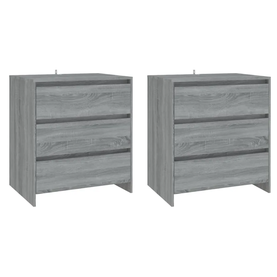 Buffets 3 pcs Sonoma gris Bois d'ingénierie - 3