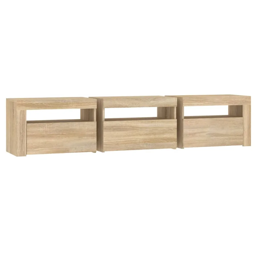 Meuble TV avec lumières LED Chêne sonoma 180x35x40 cm - 7