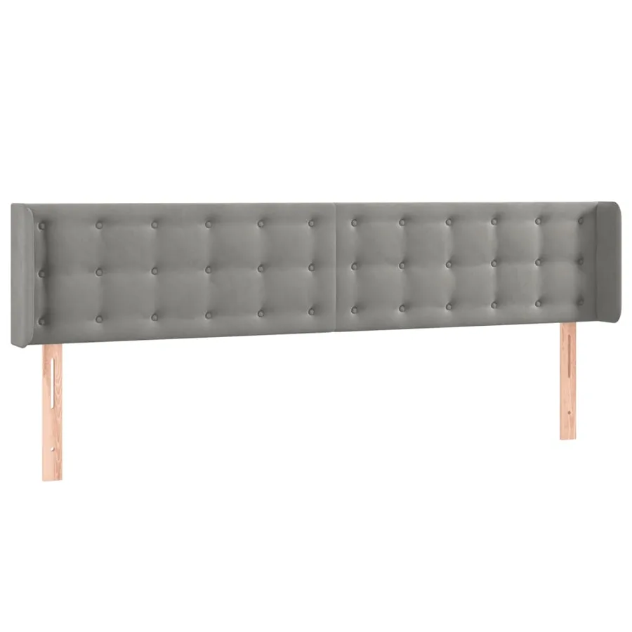 Tête de lit à LED Gris clair 183x16x78/88 cm Velours - 3