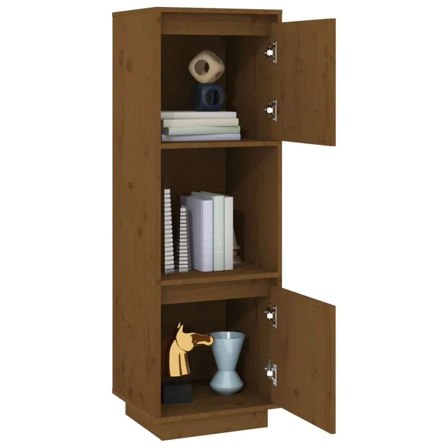 Buffet haut Marron miel 38x35x117 cm Bois massif de pin - 9