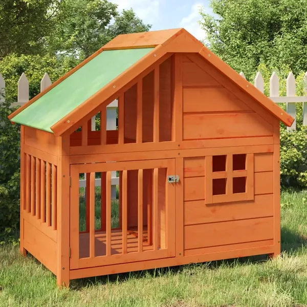 Chenil marron 96x60,5x87 cm bois de pin solide