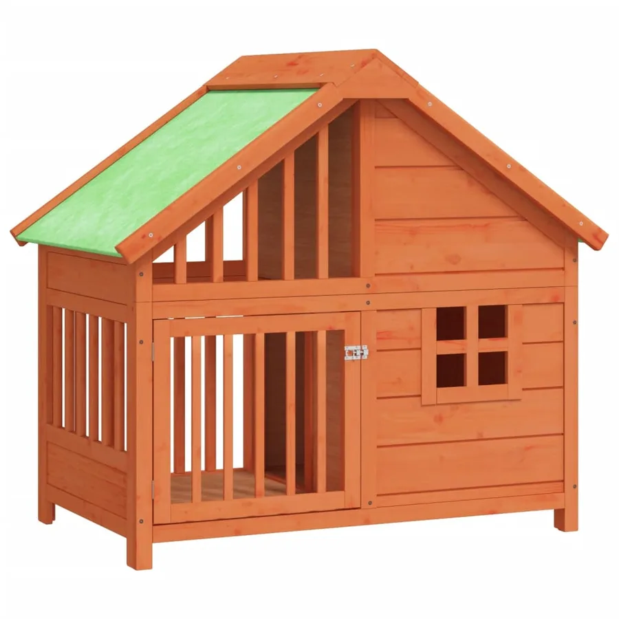 Chenil marron 96x60,5x87 cm bois de pin solide - 2