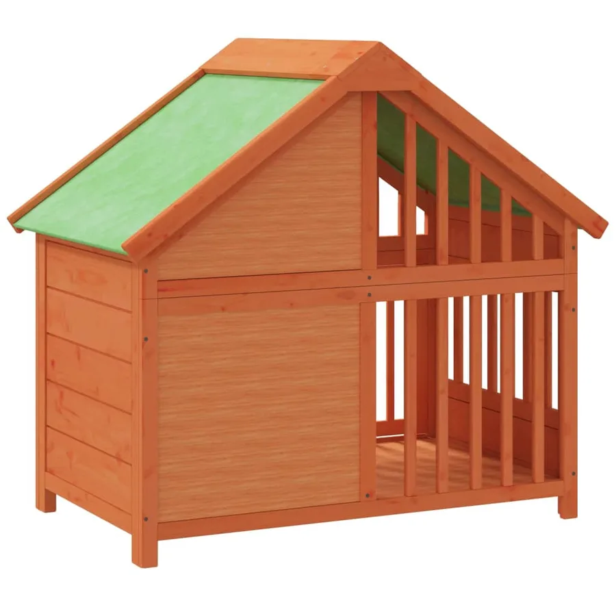 Chenil marron 96x60,5x87 cm bois de pin solide - 6