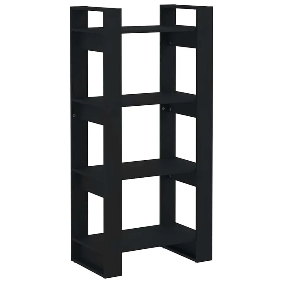 Bibliothèque/Séparateur de pièce Noir 60x35x125 cm Bois massif - 2