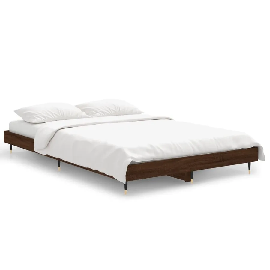 Cadre de lit sans matelas chêne marron 120x190 cm - 2