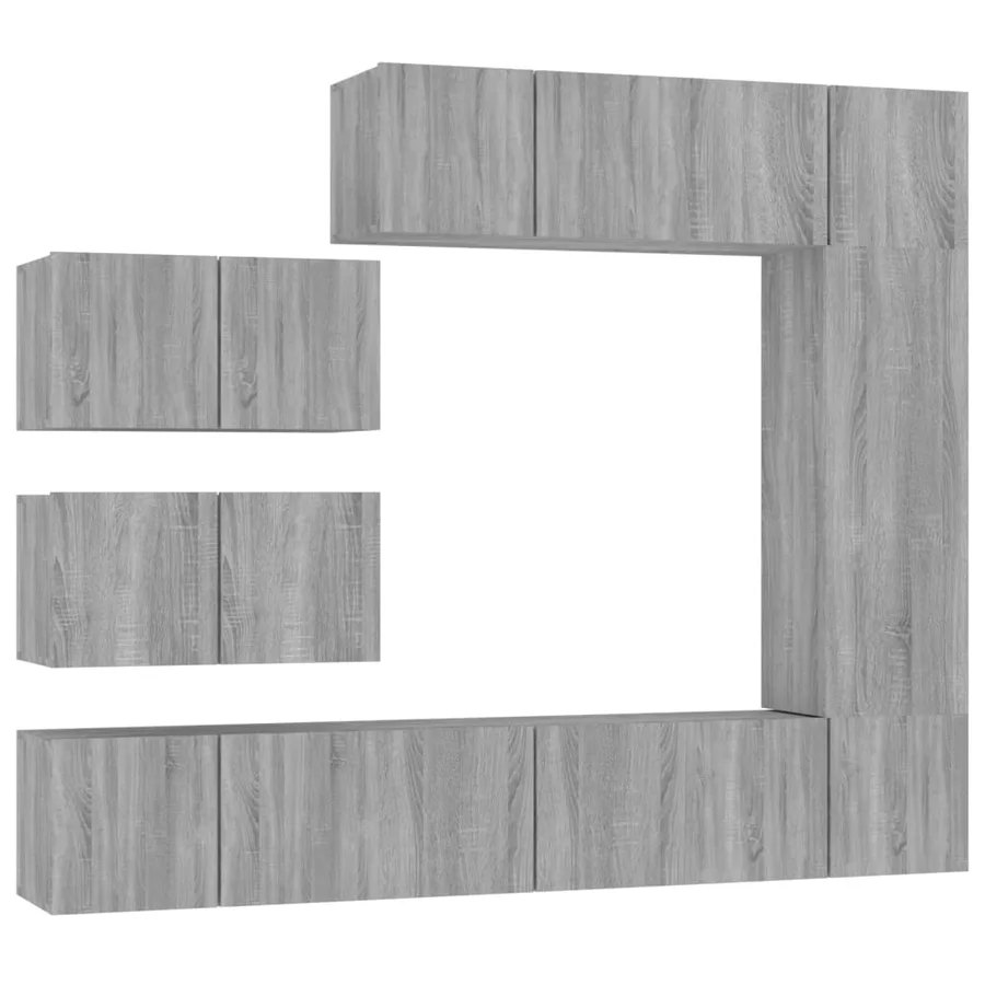 Ensemble de meubles TV 8 pcs Sonoma gris Bois d'ingénierie - 2