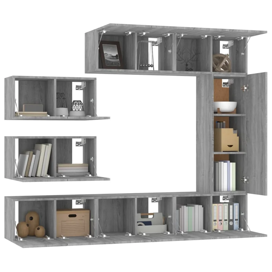 Ensemble de meubles TV 8 pcs Sonoma gris Bois d'ingénierie - 4