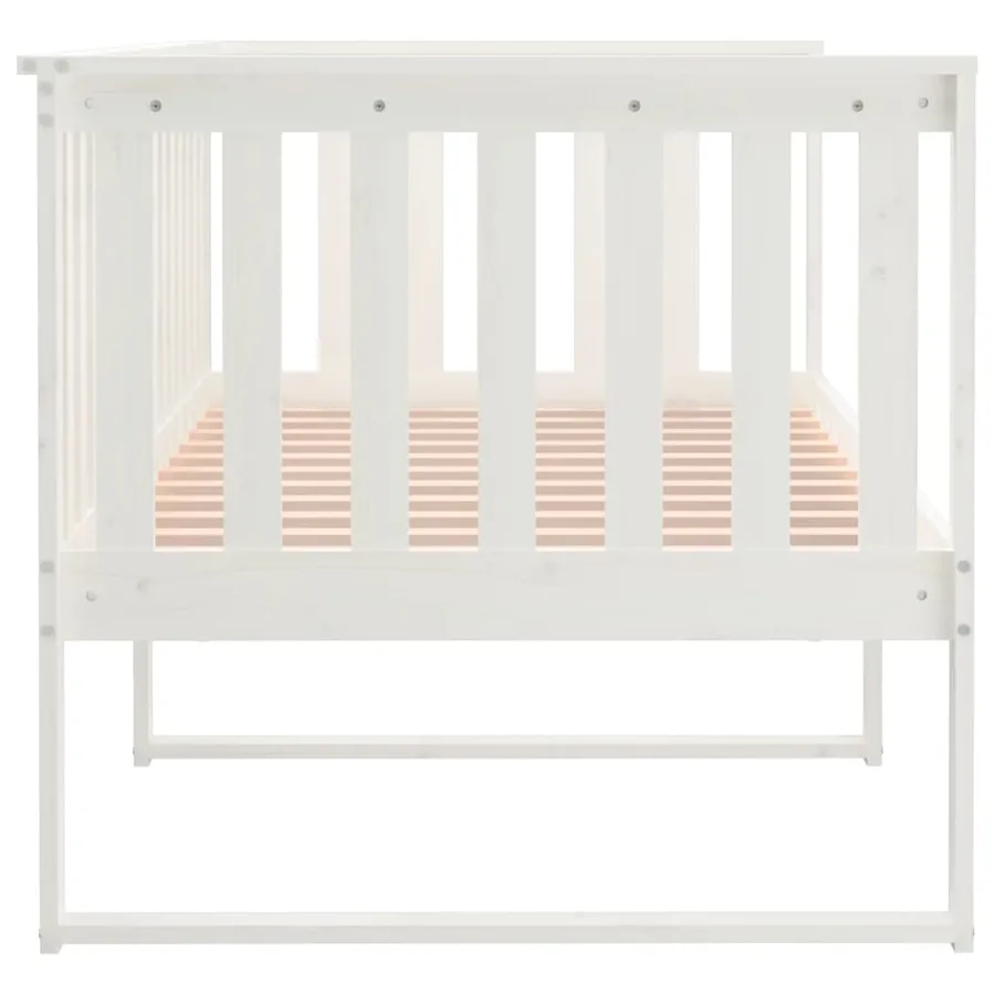Lit de jour sans matelas blanc 90x190 cm bois de pin massif - 9