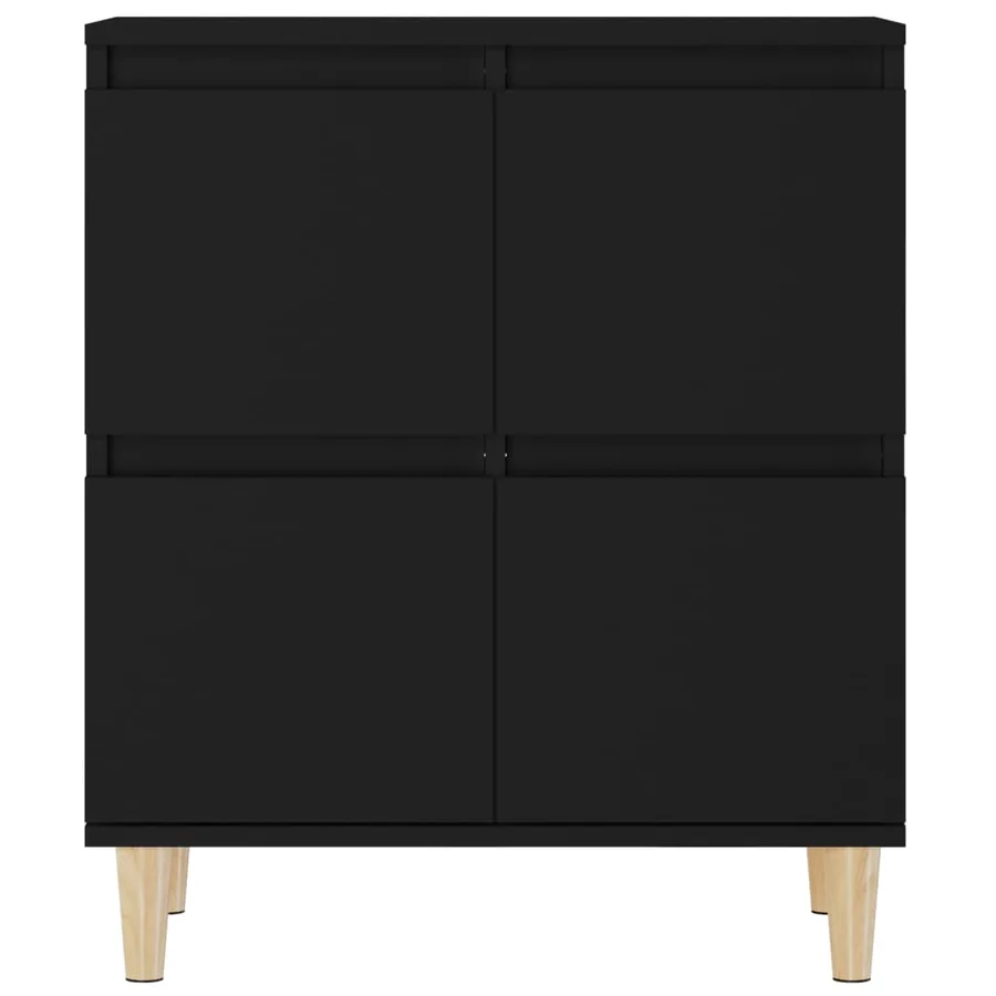 Buffets 3 pcs noir 60x35x70 cm bois d'ingénierie - 8