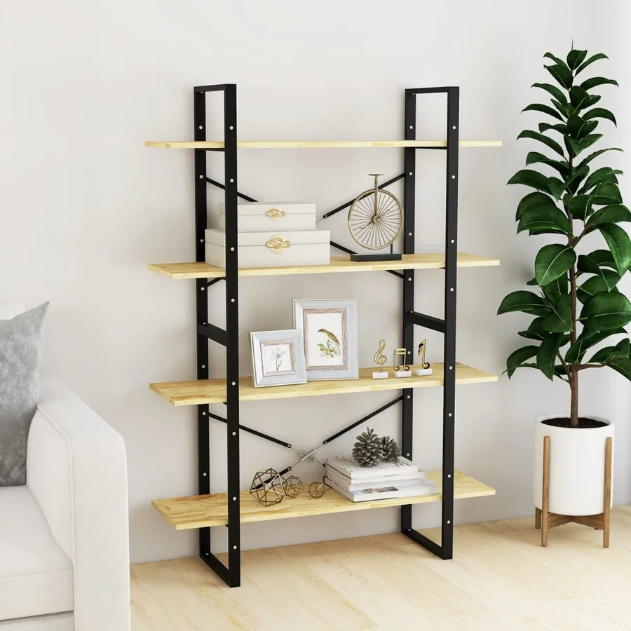 Bibliothèque à 4 niveaux 100x30x140 cm Bois de pin massif - 3