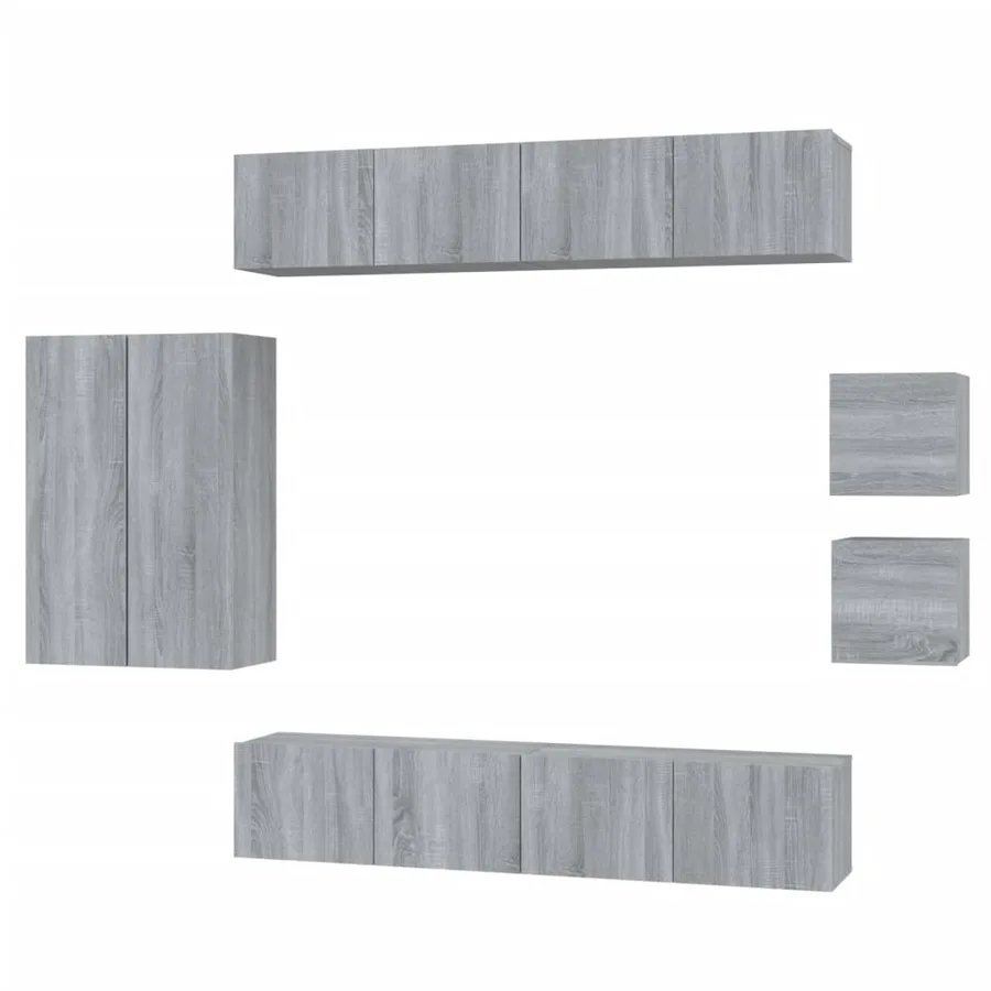 Ensemble de meubles TV 8 pcs Sonoma gris Bois d'ingénierie - 2