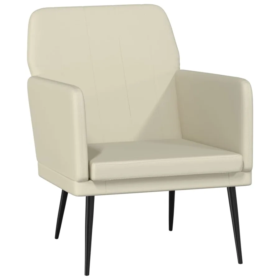 Fauteuil Crème 61x78x80 cm Similicuir - 2