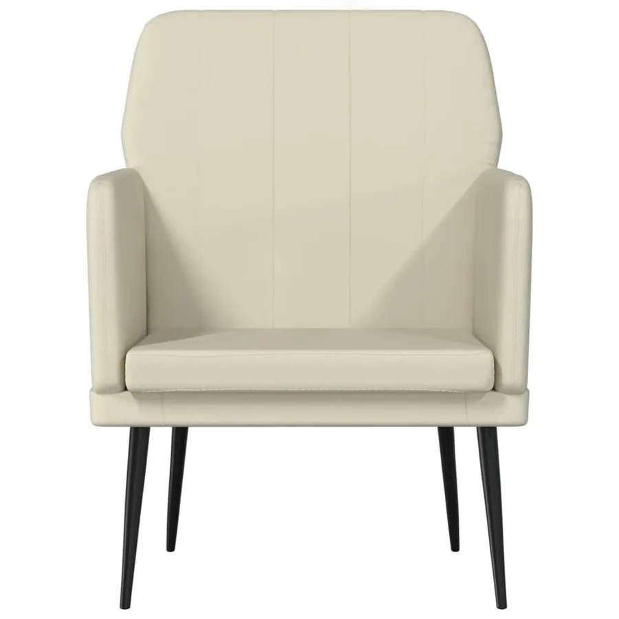 Fauteuil Crème 61x78x80 cm Similicuir - 3
