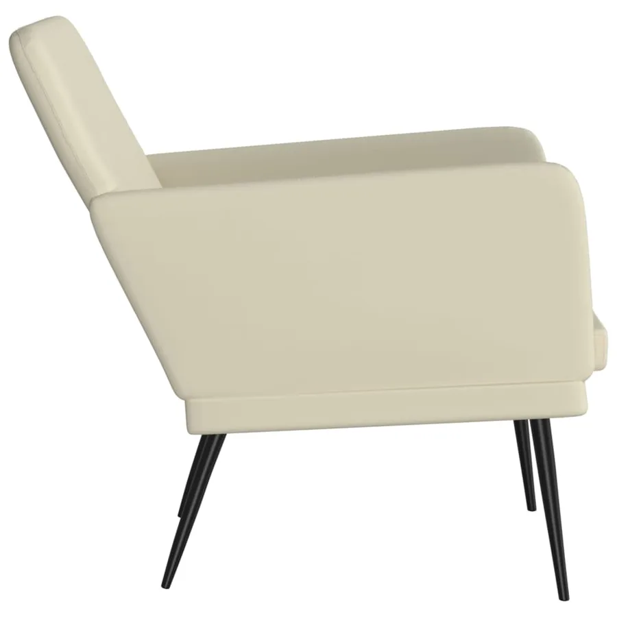 Fauteuil Crème 61x78x80 cm Similicuir - 4
