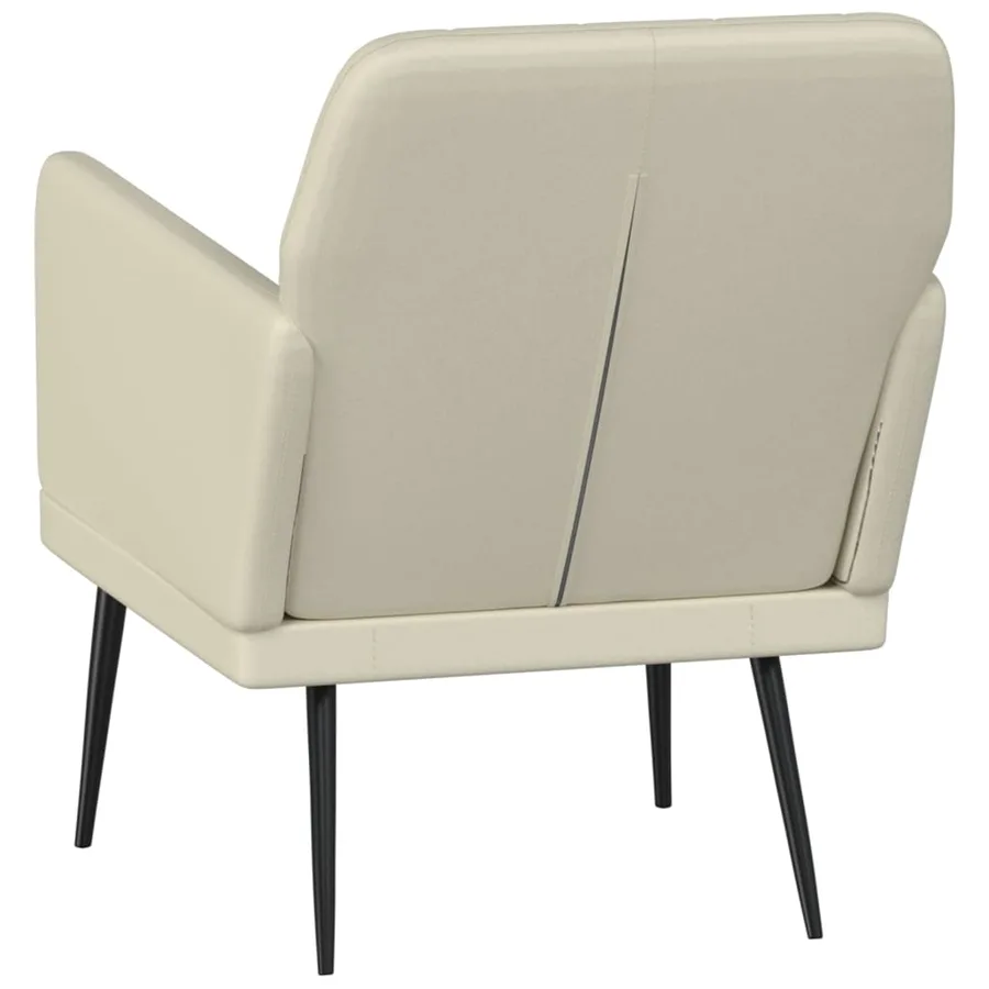 Fauteuil Crème 61x78x80 cm Similicuir - 5