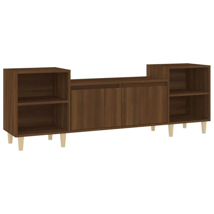 Meuble TV Chêne marron 160x35x55 cm Bois d'ingénierie - 2