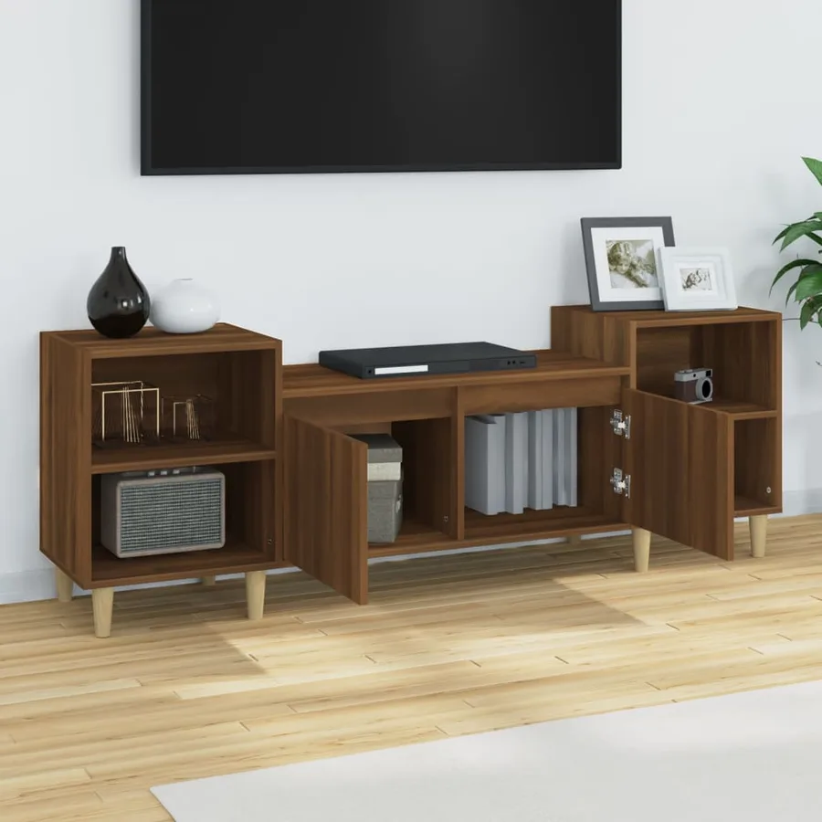 Meuble TV Chêne marron 160x35x55 cm Bois d'ingénierie - 4
