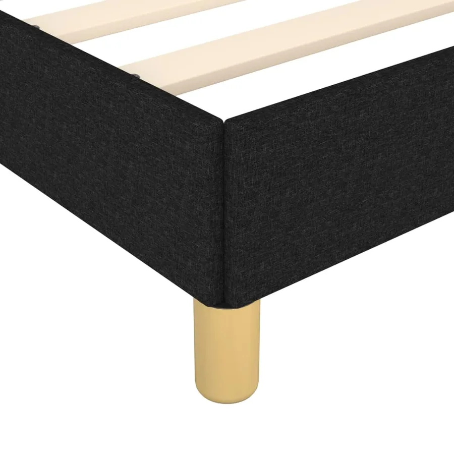 Cadre de lit sans matelas noir 80x200 cm tissu - 7