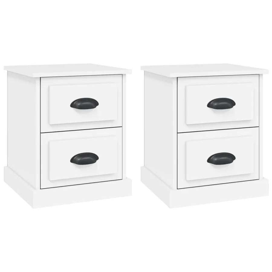 Tables de chevet 2 pcs blanc 39x39x47,5 cm bois d'ingénierie - 2