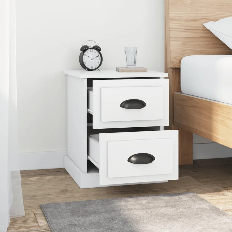 Tables de chevet 2 pcs blanc 39x39x47,5 cm bois d'ingénierie - 4