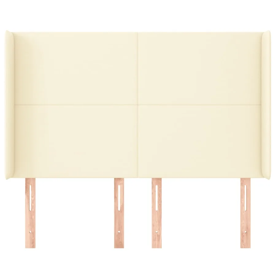 Tête de lit avec oreilles Crème 147x16x118/128 cm Similicuir - 3