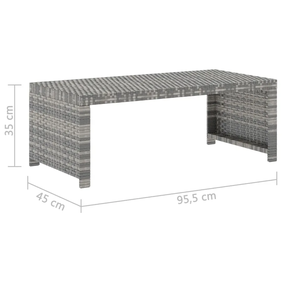 Salon de jardin 5 pcs avec coussins résine tressée gris - 17