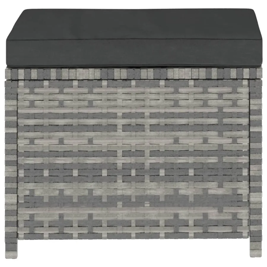 Salon de jardin 5 pcs avec coussins résine tressée gris - 8