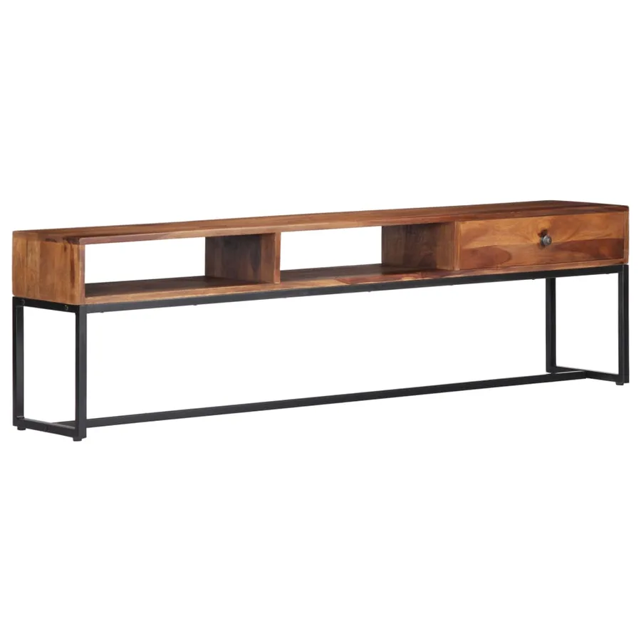 Meuble TV 160x30x45 cm Bois de Sesham massif - 11