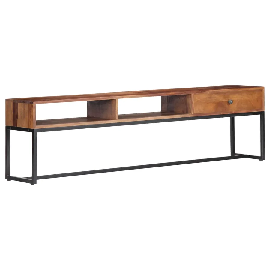 Meuble TV 160x30x45 cm Bois de Sesham massif - 12