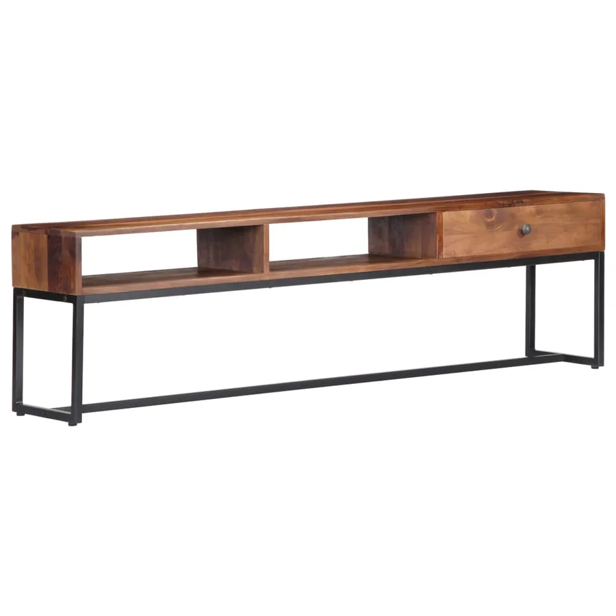 Meuble TV 160x30x45 cm Bois de Sesham massif - 13